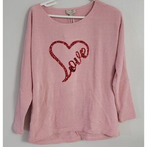 CHENAULT Women's Sweatshirt Women Valentine's Day Love/4 Sleeve Tops Size M